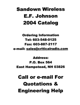 EFJ Catalog 2004