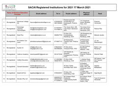SACAI Registered Institutions for 2021 17 March 2021