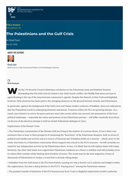 The Palestinians and the Gulf Crisis | the Washington Institute