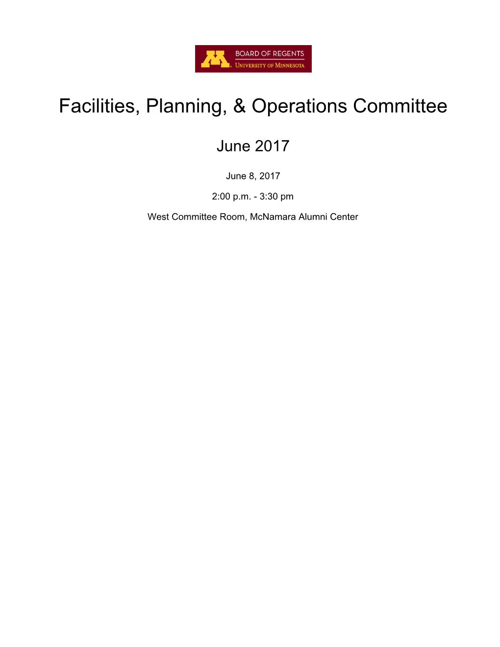 Facilities, Planning, & Operations Committee