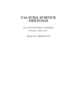 C41/Icha Science Meetings