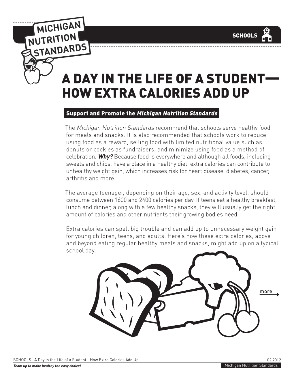 A Day in the Life of a Student— How Extra Calories Add Up