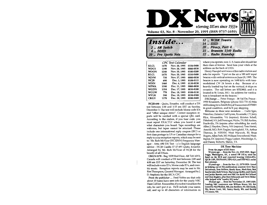 Serving DX'ers Since 1933