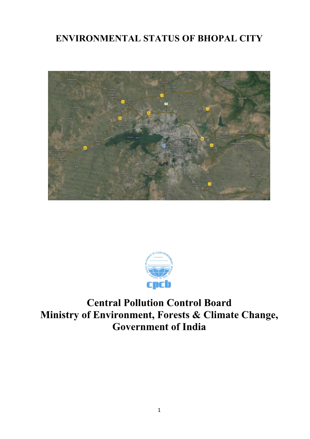 Central Pollution Control Board Ministry of Environment, Forests & Climate Change, Government of India