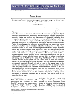 Conditions of Tumor-Associated Antigens As a Proper Target for Therapeutic Antibodies Against Solid Cancers