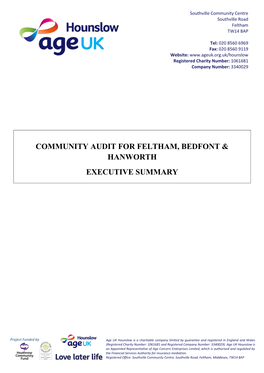 Community Audit for Feltham, Bedfont & Hanworth