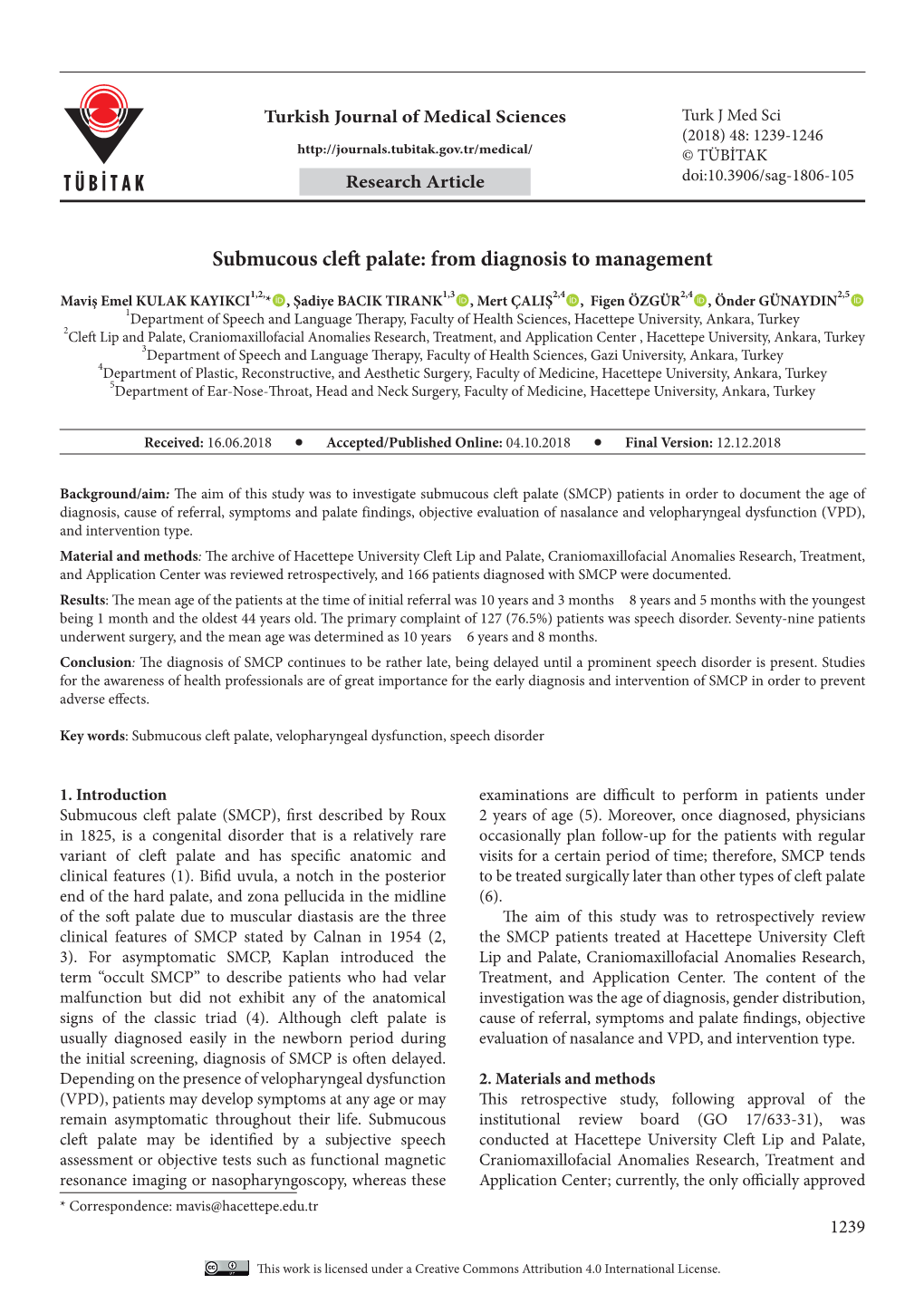 Submucous Cleft Palate: from Diagnosis to Management