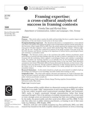 A Cross-Cultural Analysis of Success in Framing Contests