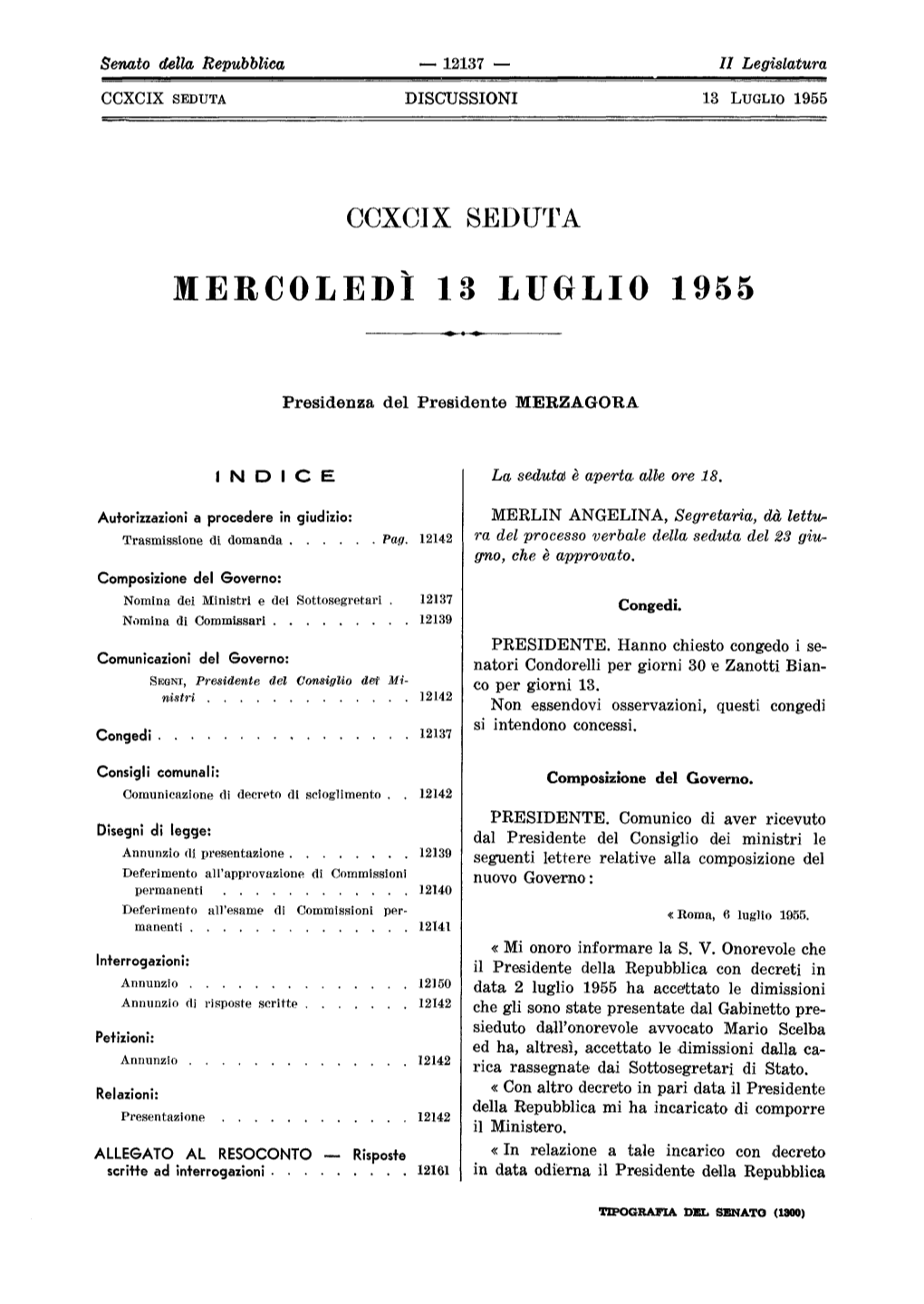 Mercoledì 13 Luglio 1955