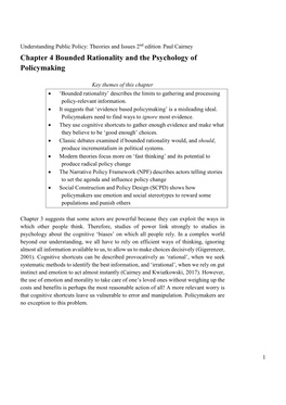 Chapter 4 Bounded Rationality and the Psychology of Policymaking