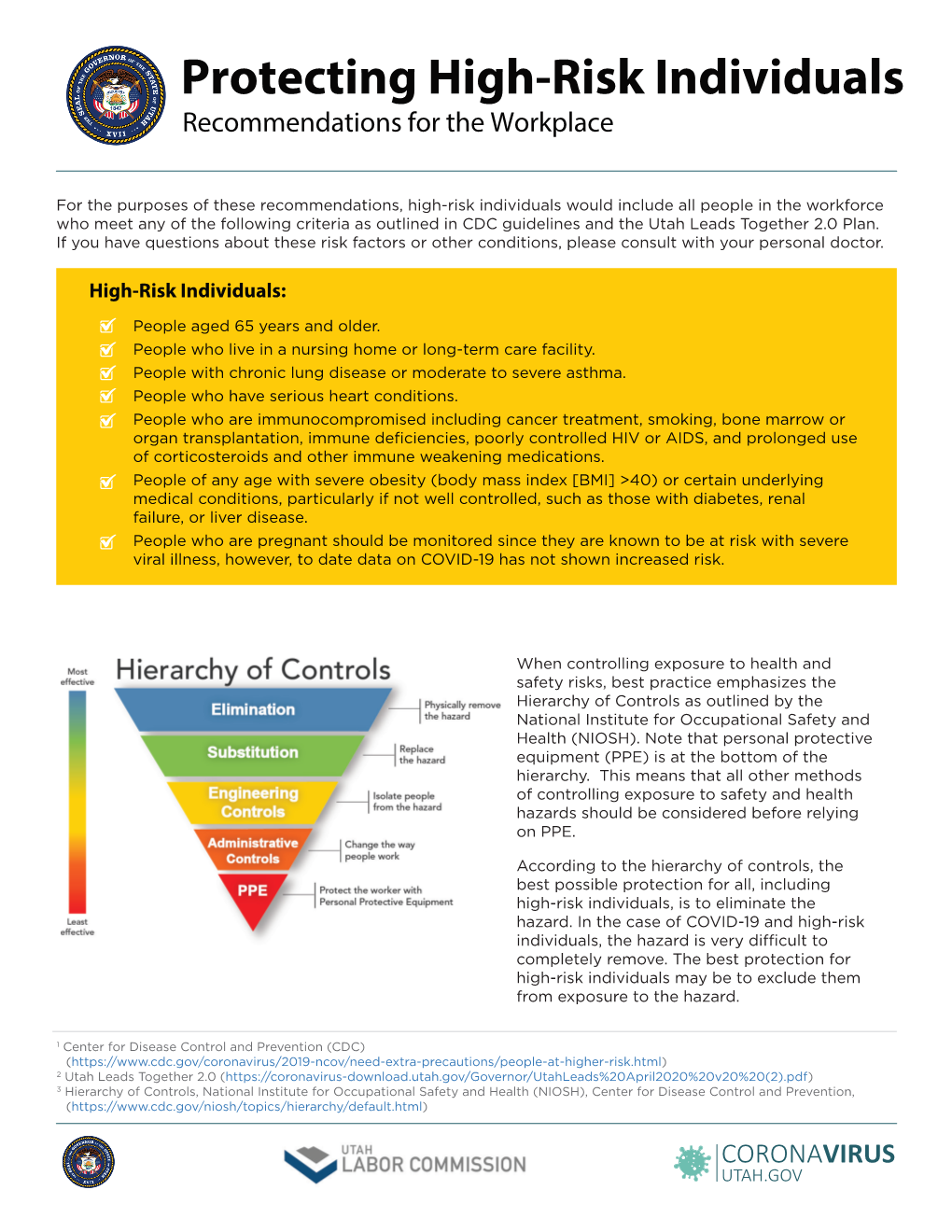 Protecting High-Risk Individuals Recommendations for the Workplace