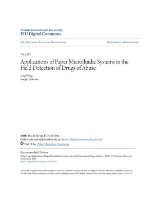 Applications of Paper Microfluidic Systems in the Field Detection of Drugs of Abuse" (2017)