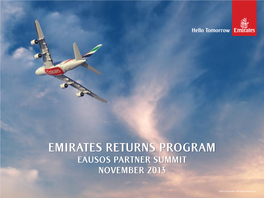 Emirates Returns Program Eausos Partner Summit November 2013