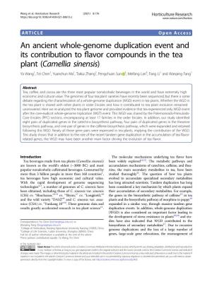 An Ancient Whole-Genome Duplication Event and Its Contribution to Flavor