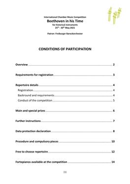 Beethoven in His Time CONDITIONS of PARTICIPATION