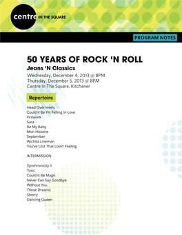 Bl 50 Years of Rock 'N Roll