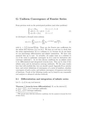 G: Uniform Convergence of Fourier Series