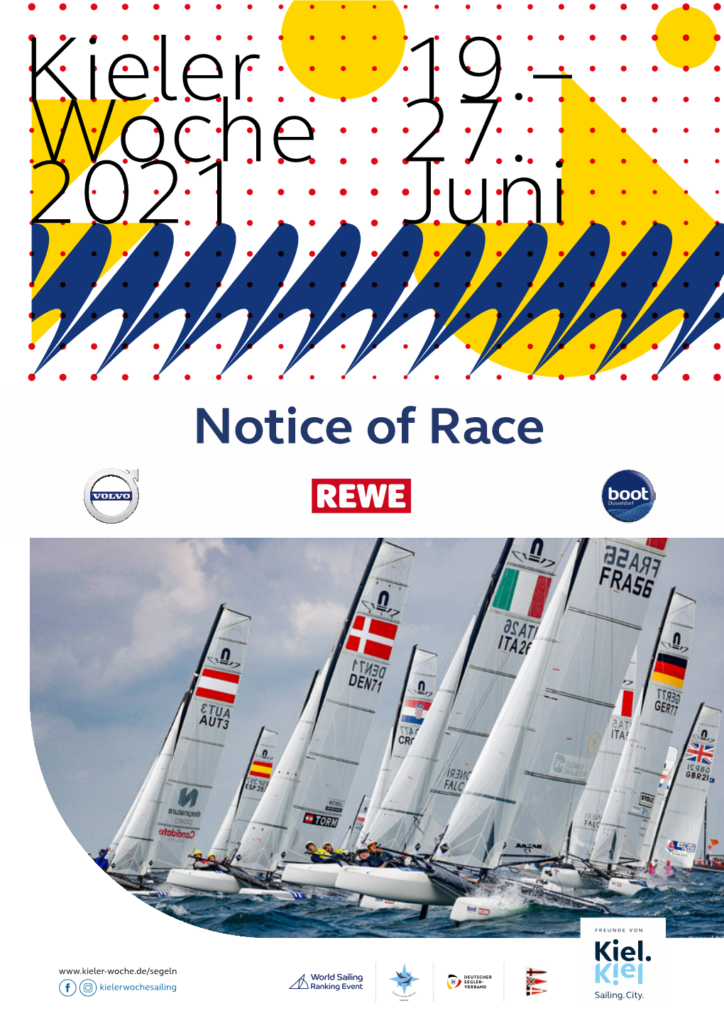Notice of Race Kieler Woche 2021 REWE Ist Wieder Mit an Bord
