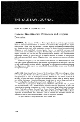 Democratic and Despotic Detention