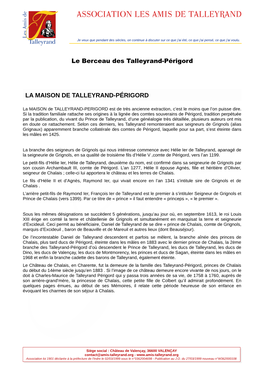 Association Les Amis De Talleyrand