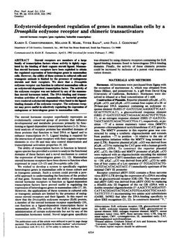 Ecdysteroid-Dependent Regulation of Genes in Mammalian Cells