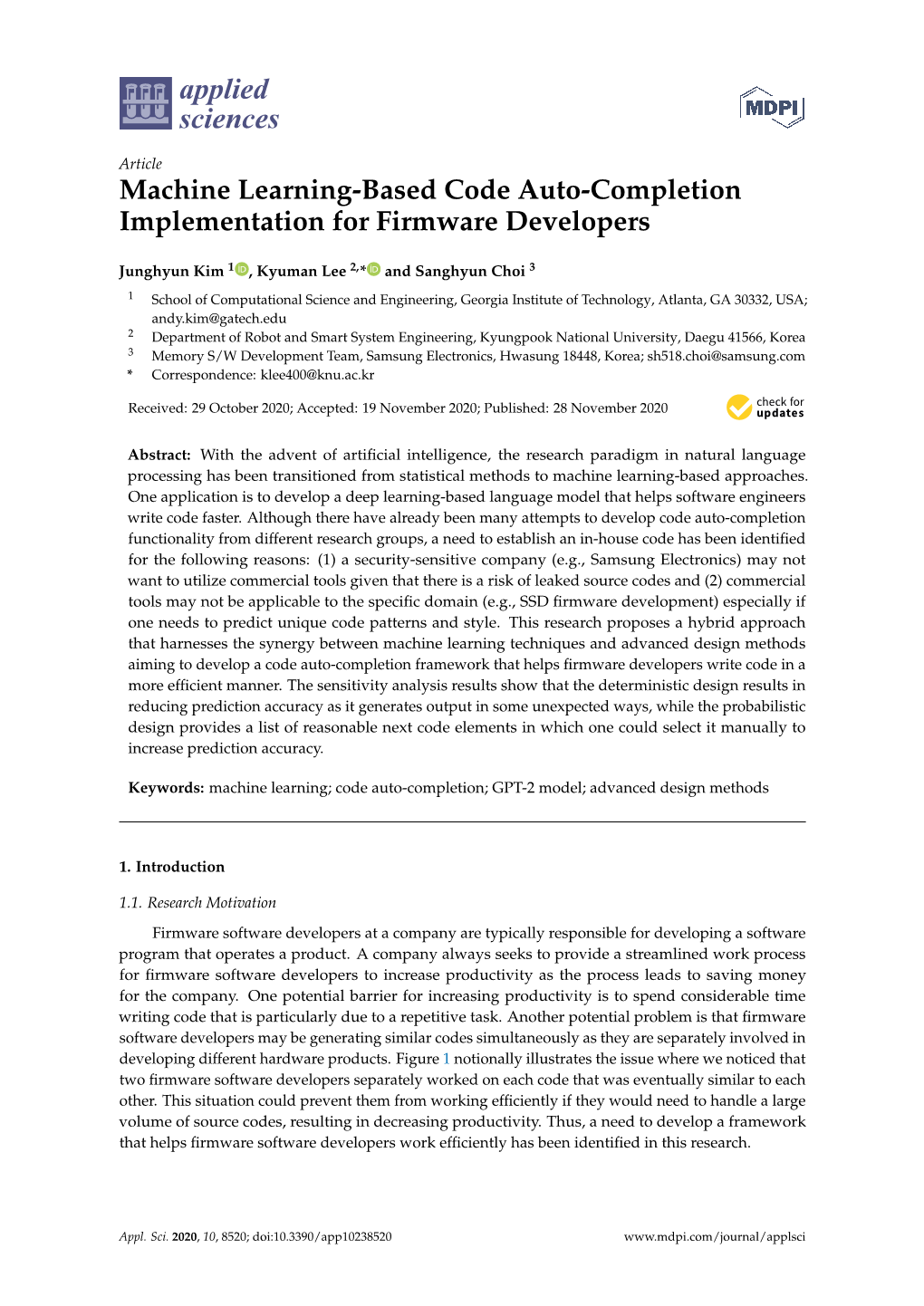 Machine Learning-Based Code Auto-Completion Implementation for Firmware Developers