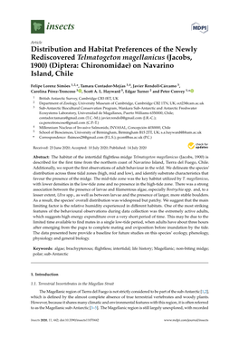 Distribution and Habitat Preferences of the Newly Rediscovered Telmatogeton Magellanicus (Jacobs, 1900) (Diptera: Chironomidae) on Navarino Island, Chile