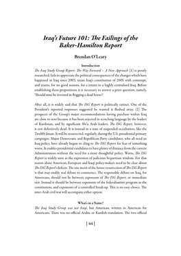Iraq's Future 101: the Failings of the Baker-Hamilton Report