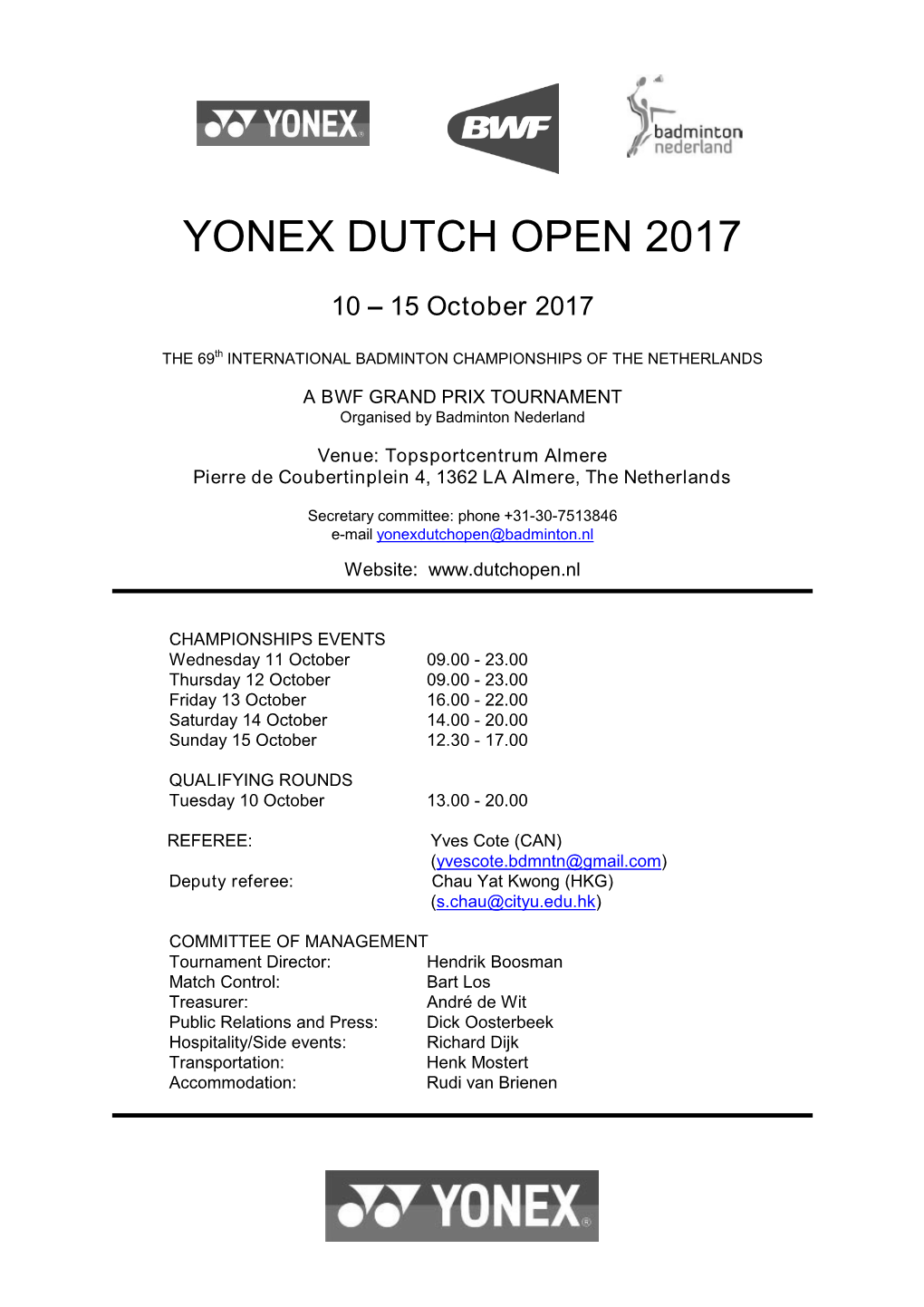 Yonex Dutch Open 2017