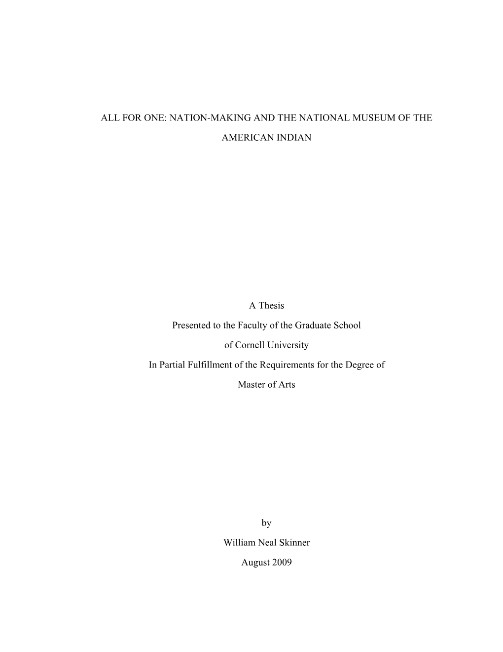 Nation-Making and the National Museum of the American Indian