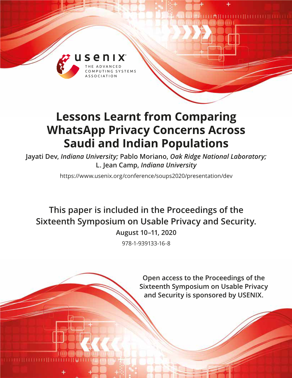 Lessons Learnt from Comparing Whatsapp Privacy Concerns Across