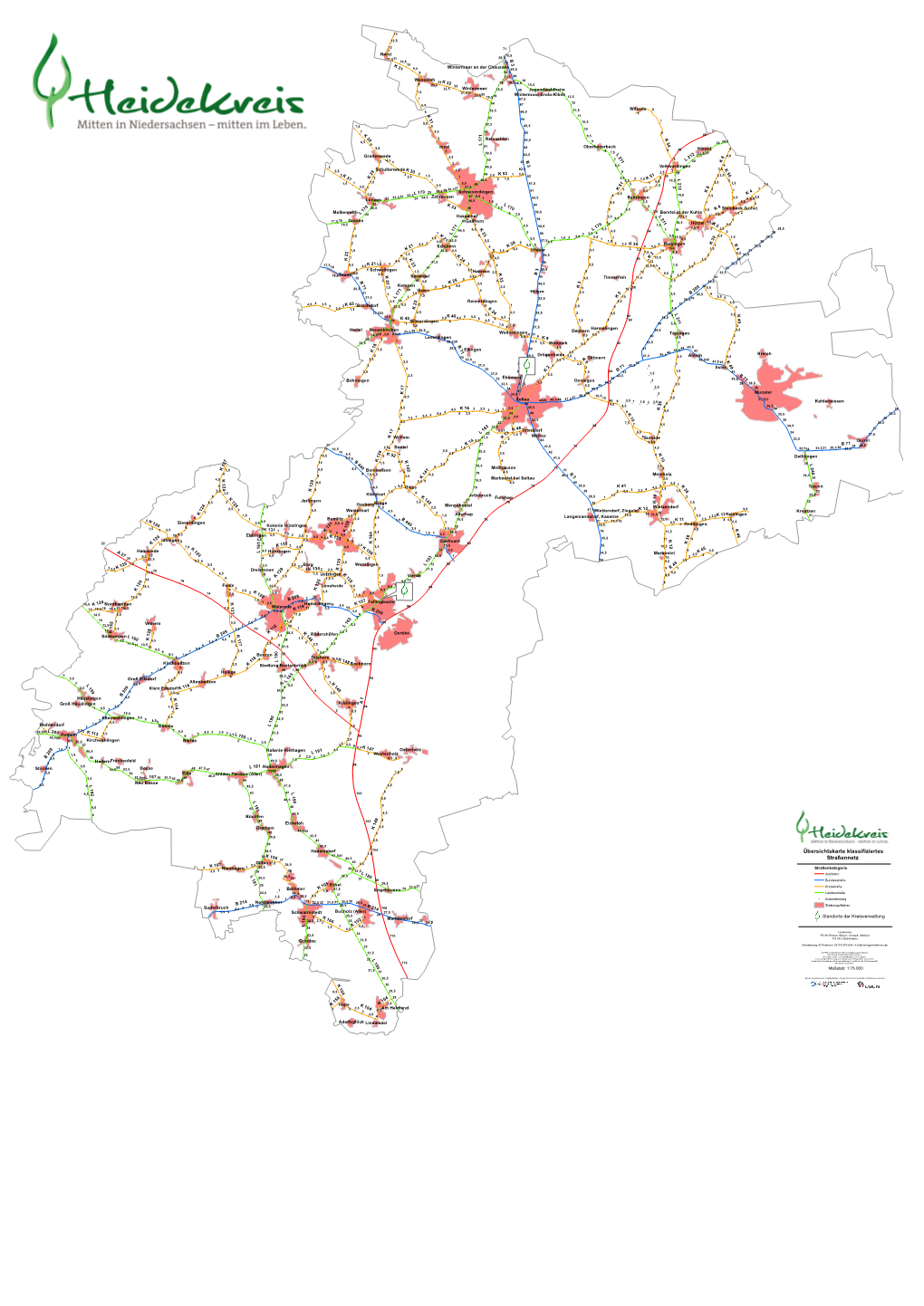Übersichtskarte Klassifiziertes Straßennetz