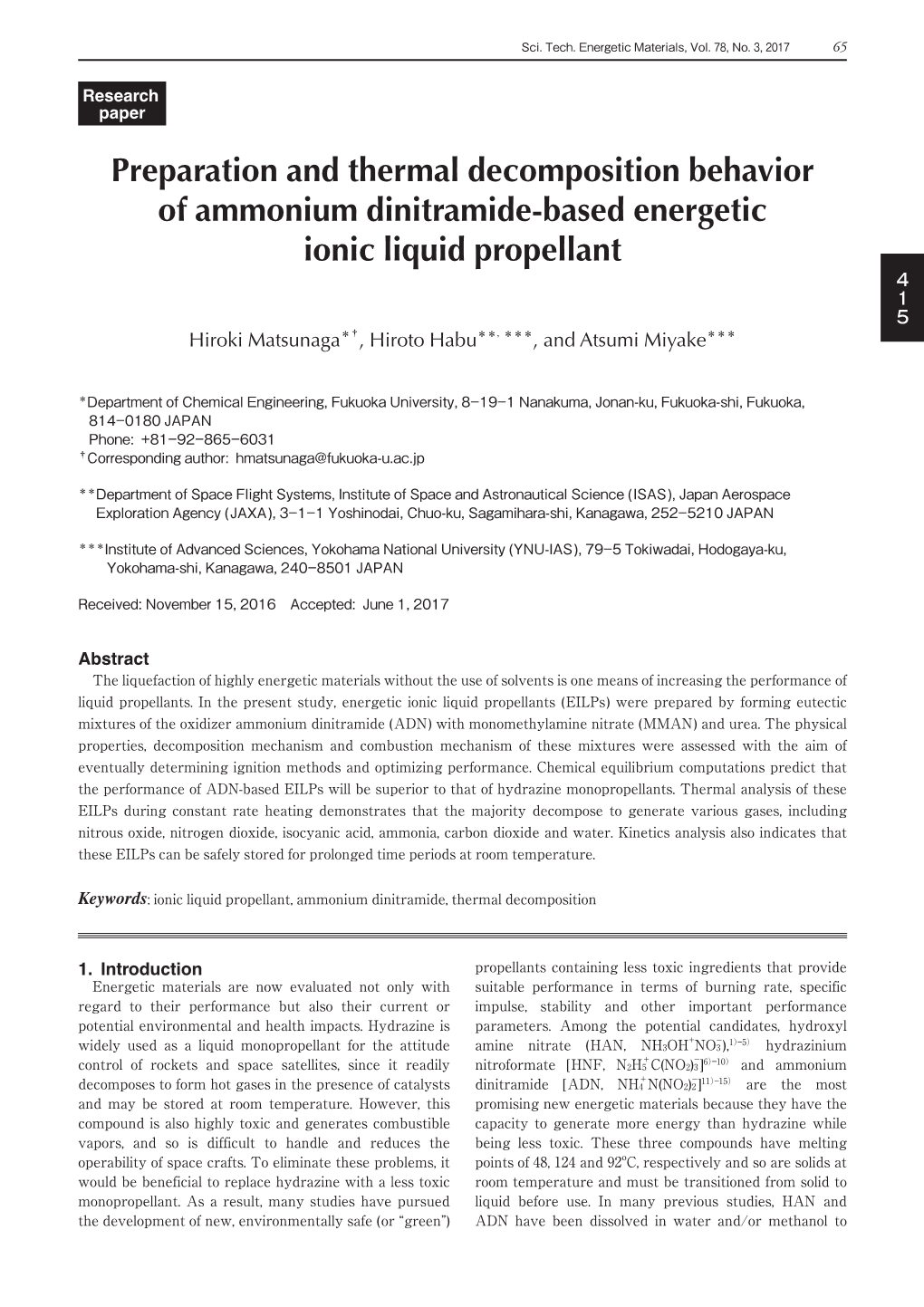 Preparation and Thermal Decomposition Behavior Of