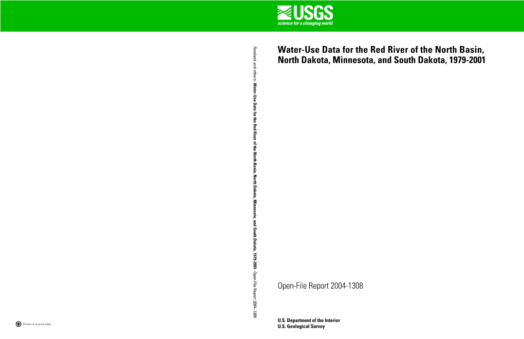 Water-Use Data for the Red River of the North Basin, North Dakota