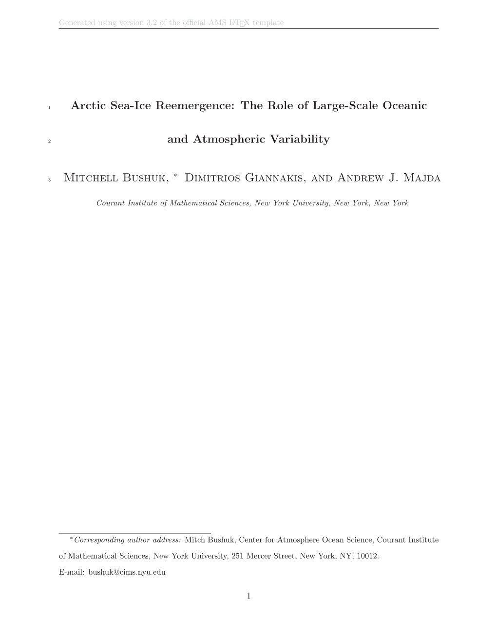 Arctic Sea-Ice Reemergence: the Role of Large-Scale Oceanic And