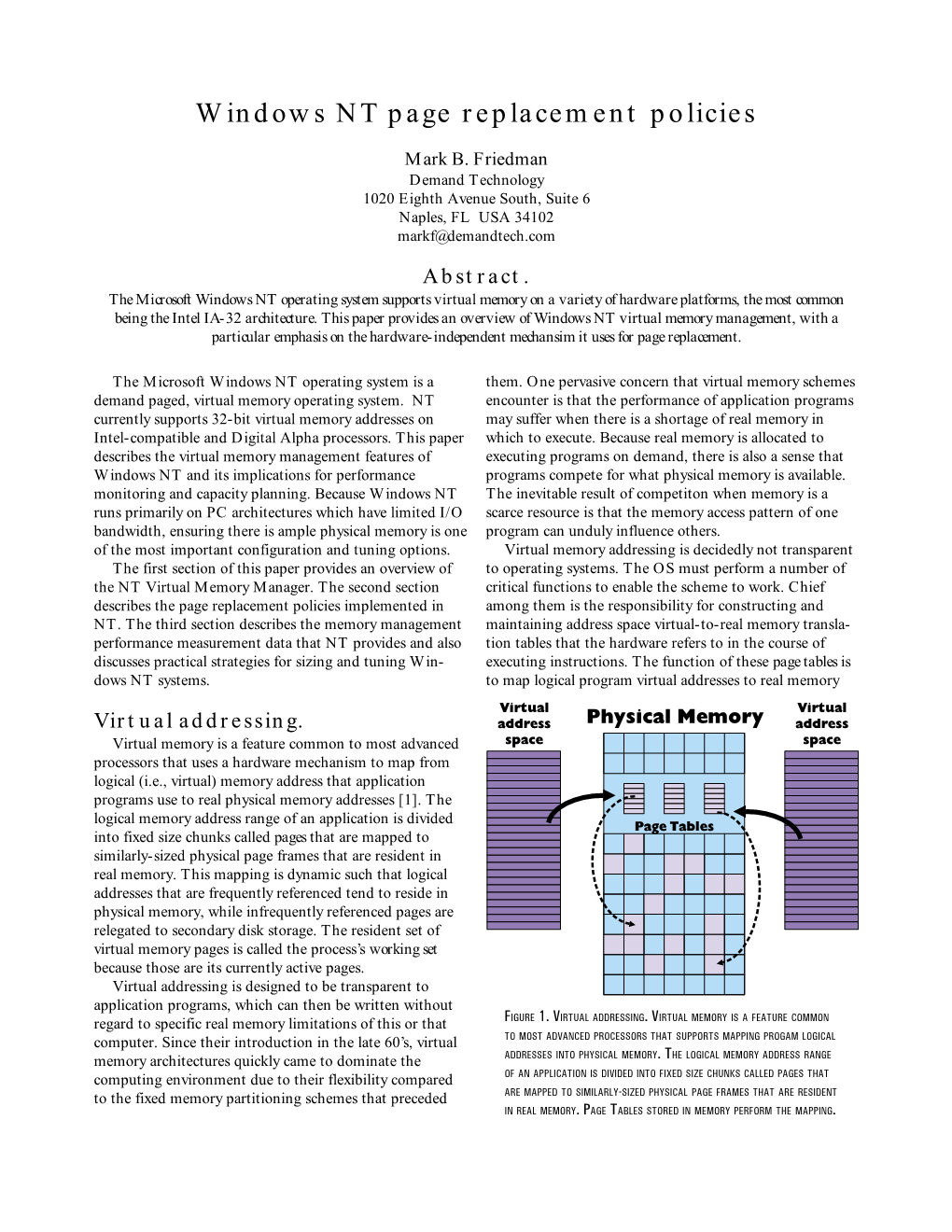 Windows NT Page Replacement Policies