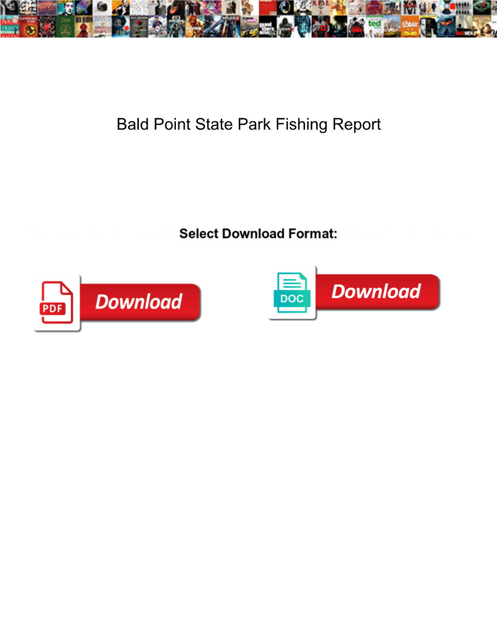 Bald Point State Park Fishing Report