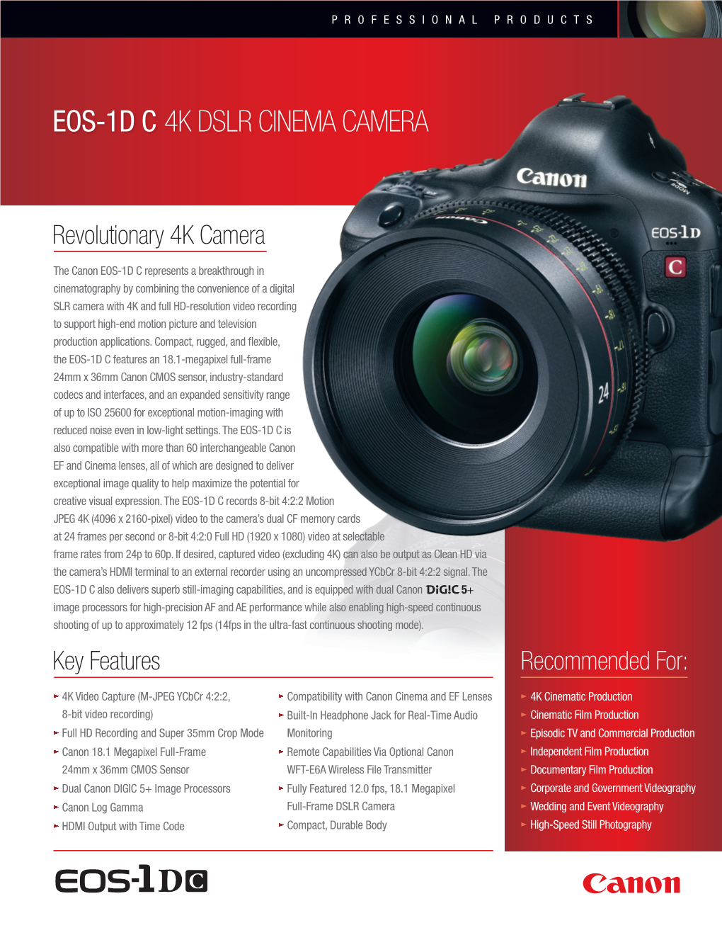 Eos-1D C 4K Dslr Cinema Camera
