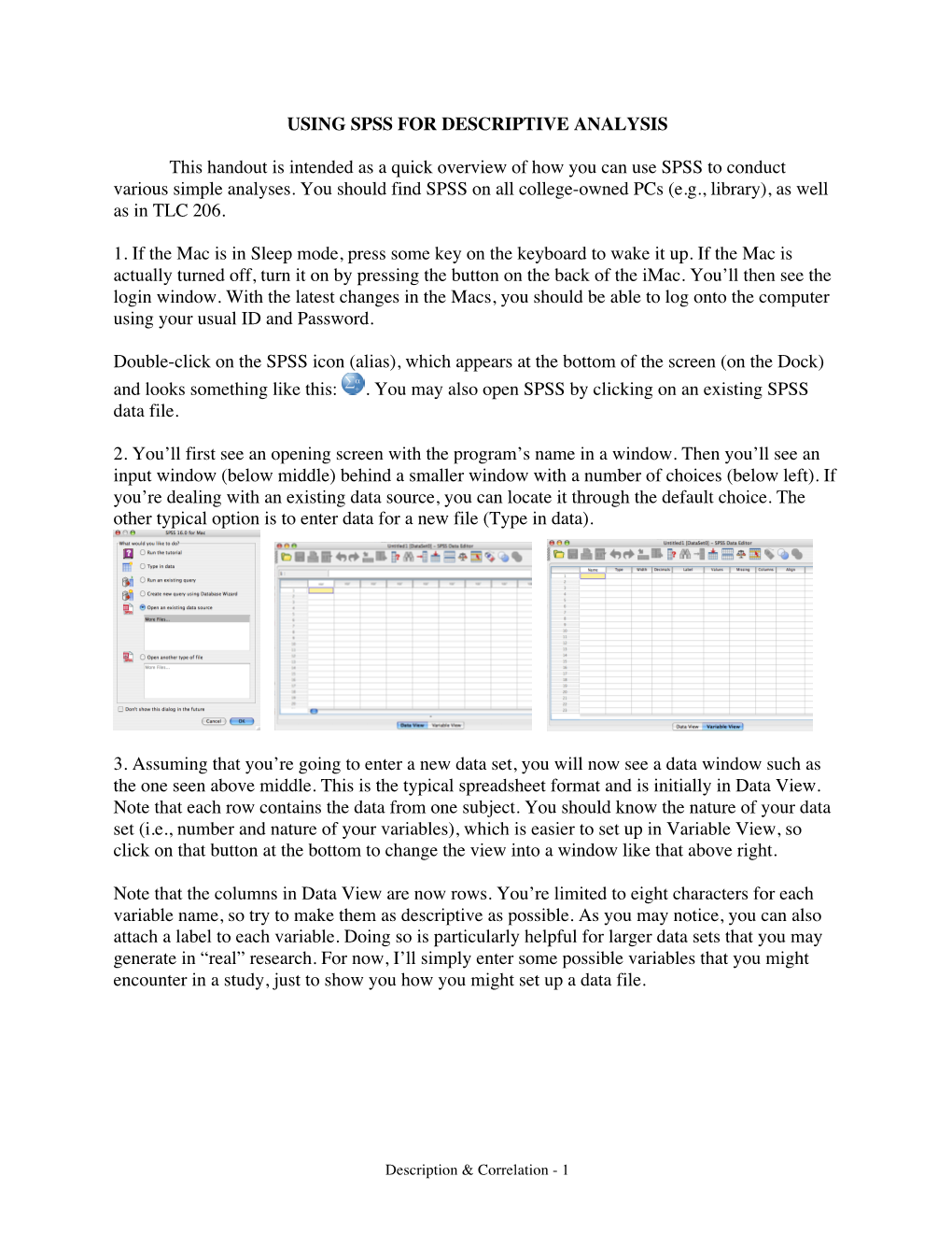 Using Spss for Descriptive Analysis