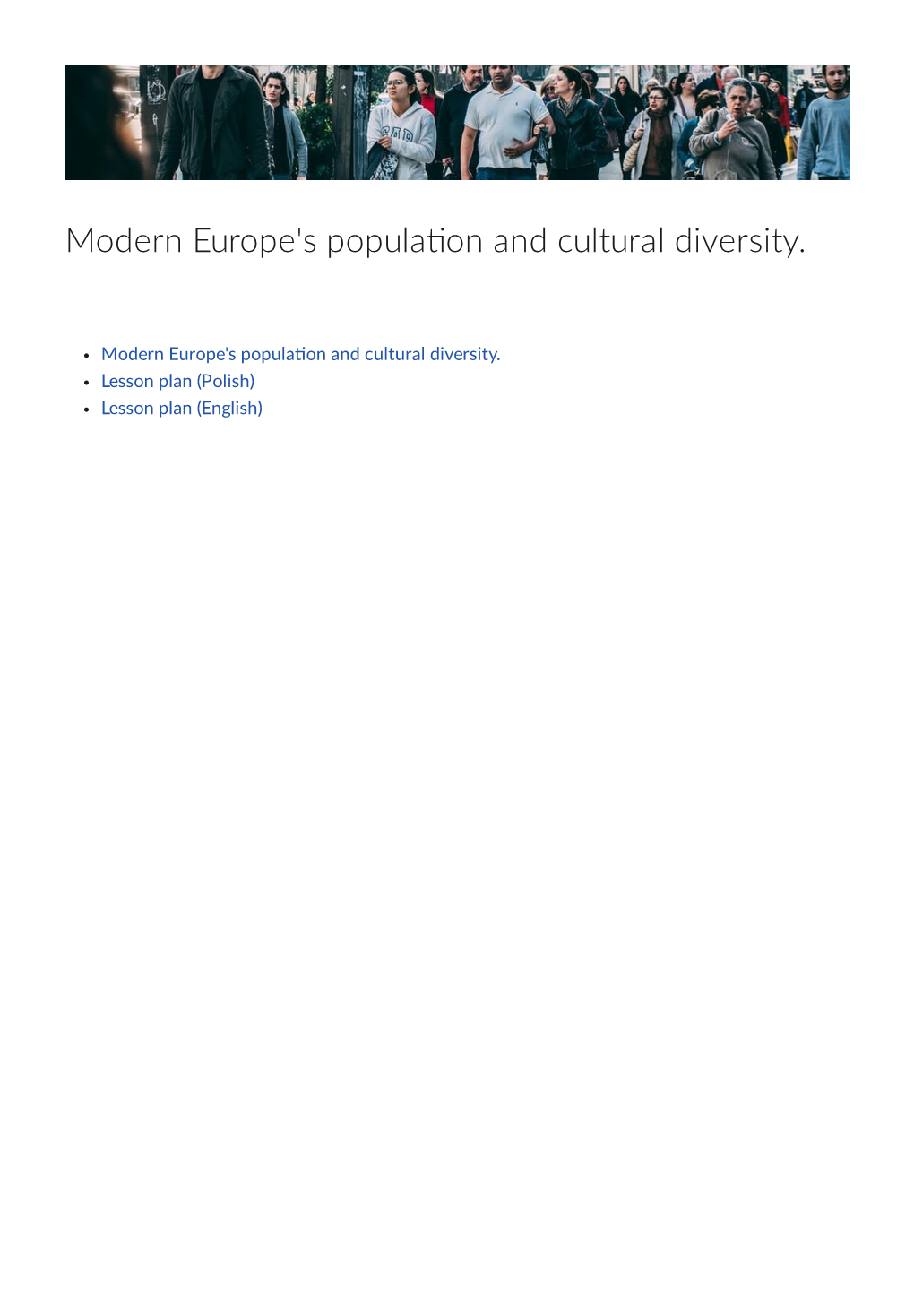 Modern Europe's Popula on and Cultural Diversity