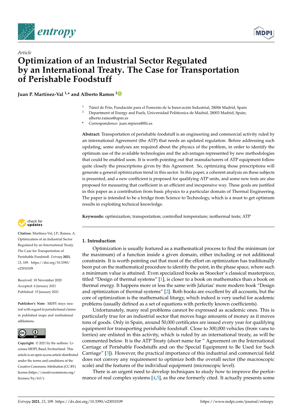 Optimization of an Industrial Sector Regulated by an International Treaty