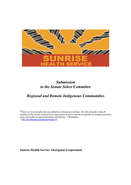 Senate Select Committee on Regional and Remote Indigenous Communities