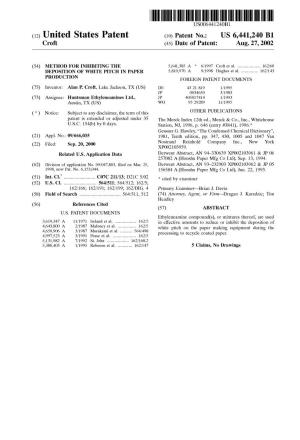 (12) United States Patent (10) Patent No.: US 6,441,240 B1 Croft (45) Date of Patent: Aug