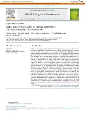 Global Conservation Status of Marine Pufferfishes