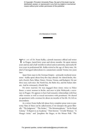 Stach Kafka I-Viii,1-584R3 8/30/05 10:25 AM Page 1 © Copyright, Princeton University Press