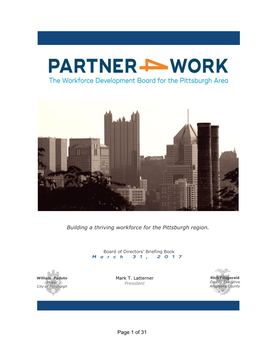Building a Thriving Workforce for the Pittsburgh Region. Page 1 of 31