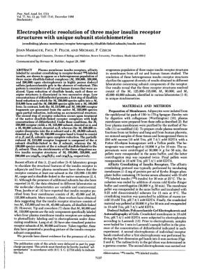 Electrophoretic Resolution of Three Major Insulin Receptor Structures