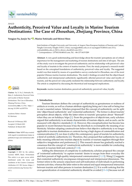 Authenticity, Perceived Value and Loyalty in Marine Tourism Destinations: the Case of Zhoushan, Zhejiang Province, China