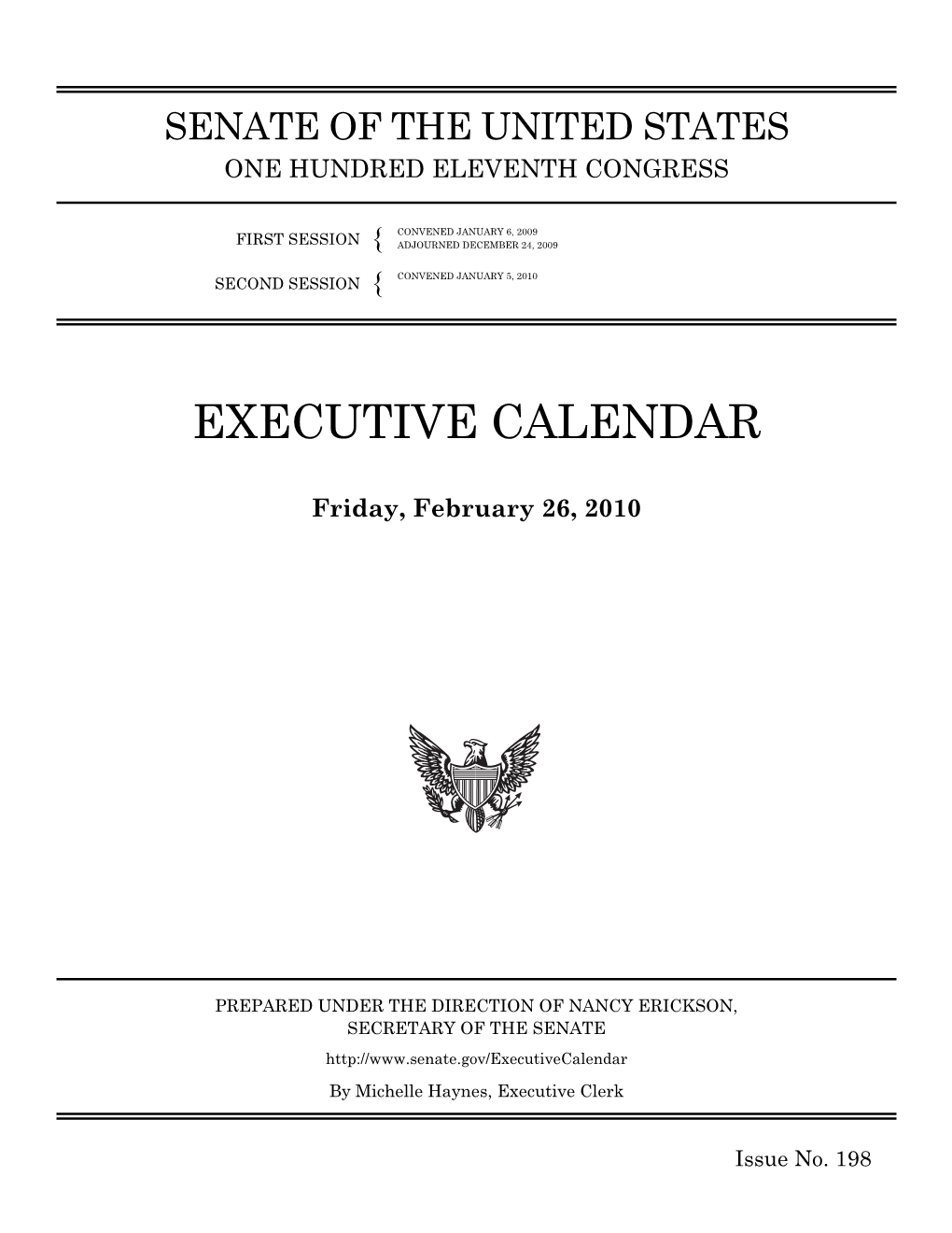 Executive Calendar