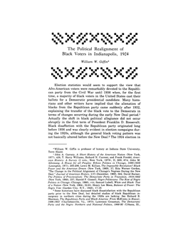 The Political Realignment of Black Voters in Indianapolis, 1924